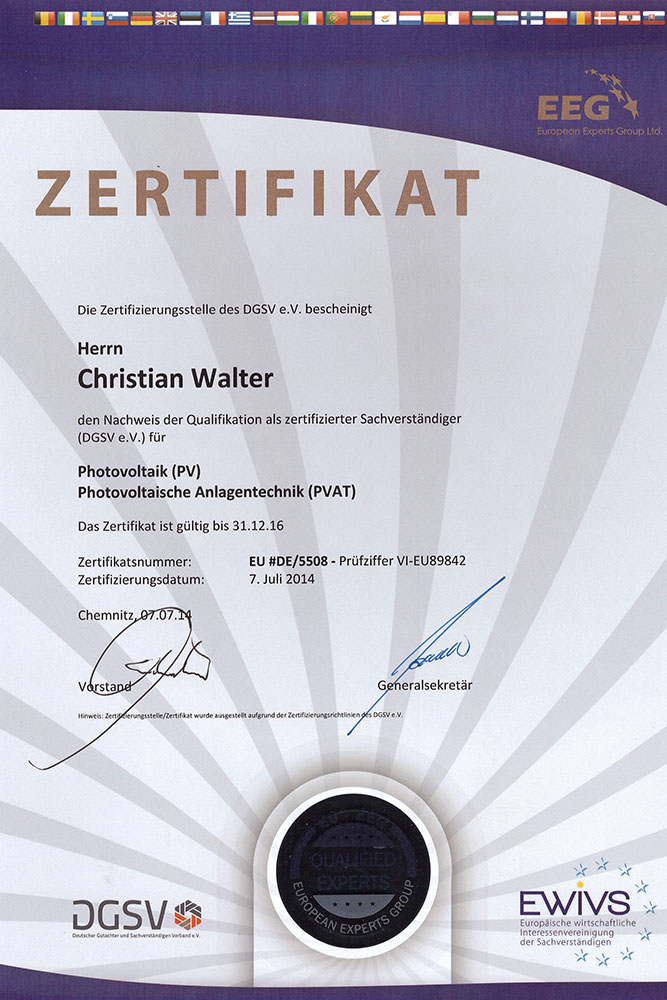 DGSV zertifikat
